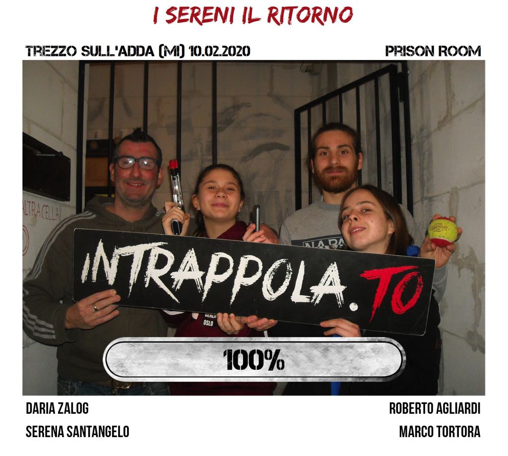 Il gruppo i sereni il ritorno è fuggito dalla nostra escape room Prison Room