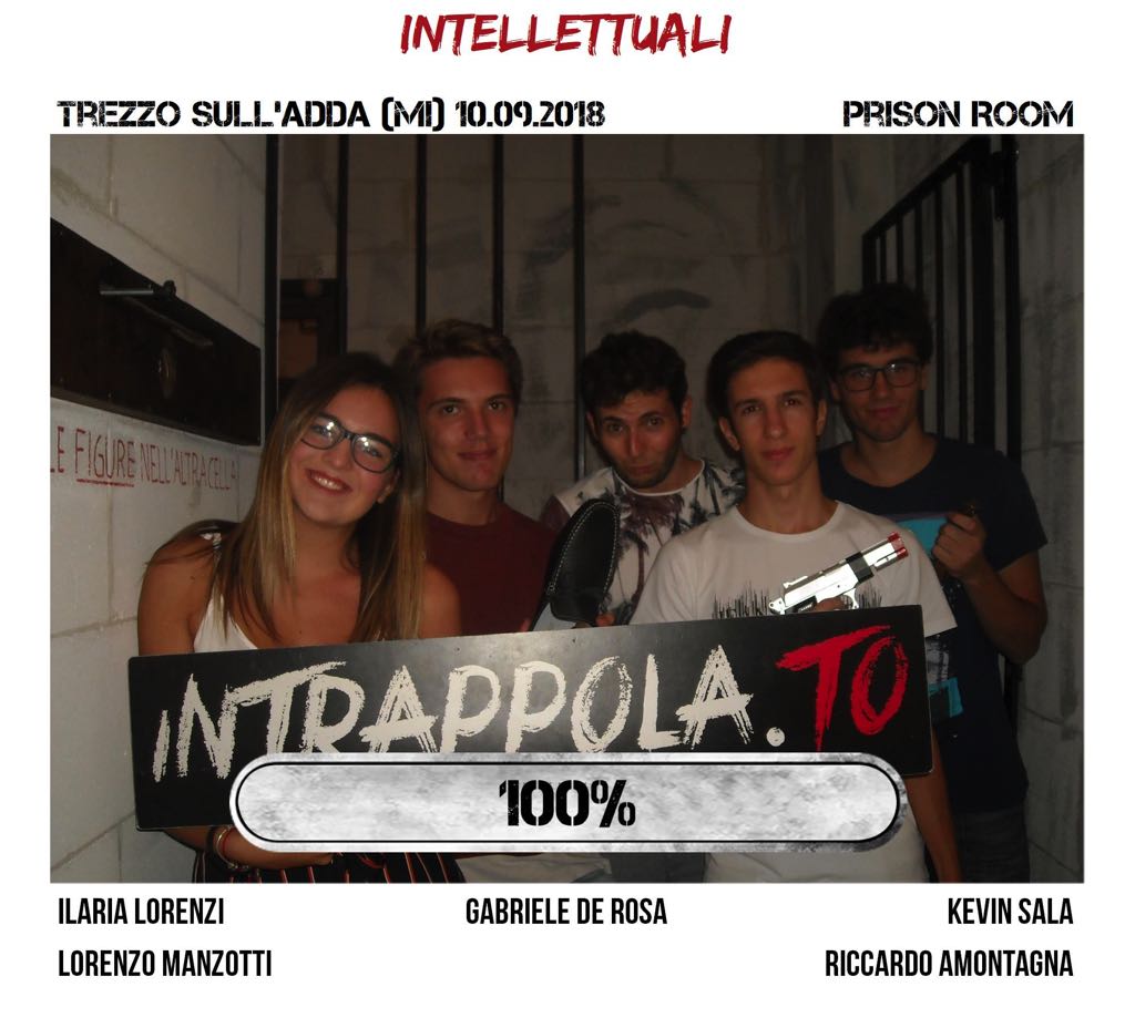 Il gruppo intellettuali è fuggito dalla nostra escape room Prison Room