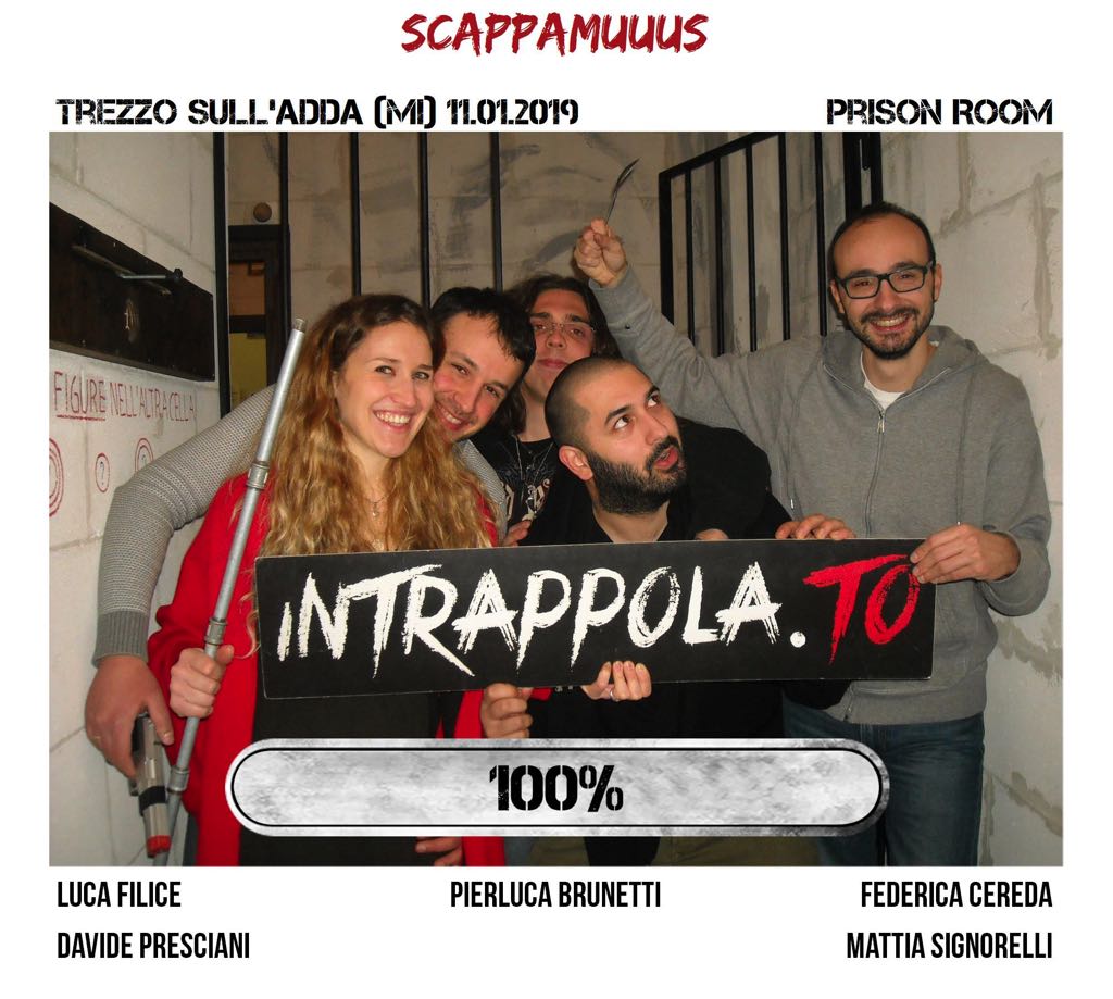Il gruppo scappamuuus è fuggito dalla nostra escape room Prison Room