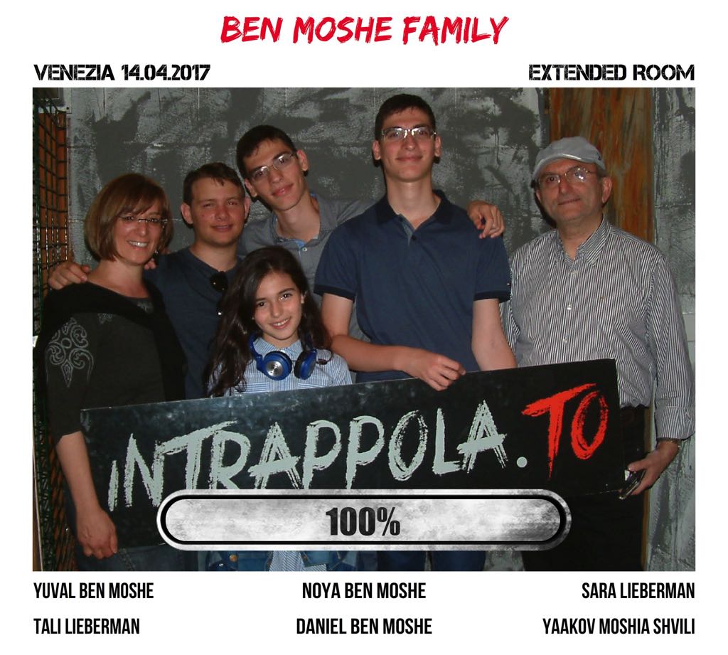 Il gruppo Ben Moshe Family è fuggito dalla nostra escape room Extended Room