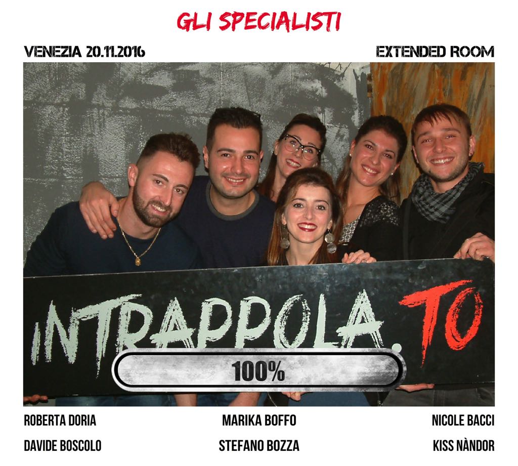 Il gruppo Gli specialisti è fuggito dalla nostra escape room Extended Room