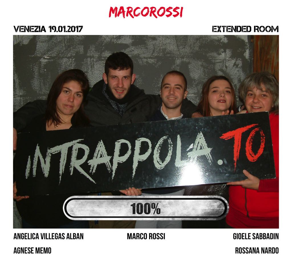 Il gruppo MarcoRossi è fuggito dalla nostra escape room Extended Room