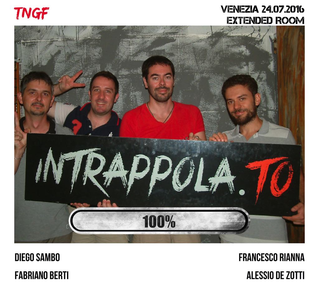 Il gruppo TNGF è fuggito dalla nostra escape room Extended Room