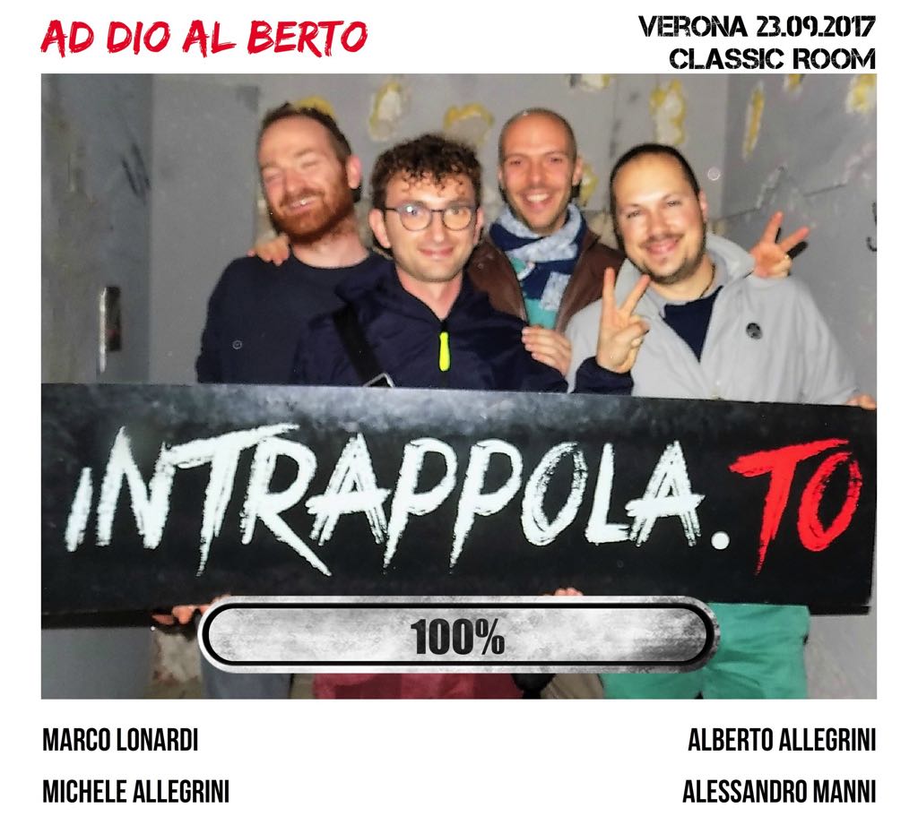 Il gruppo Ad Dio Al Berto è fuggito dalla nostra escape room Classic Room