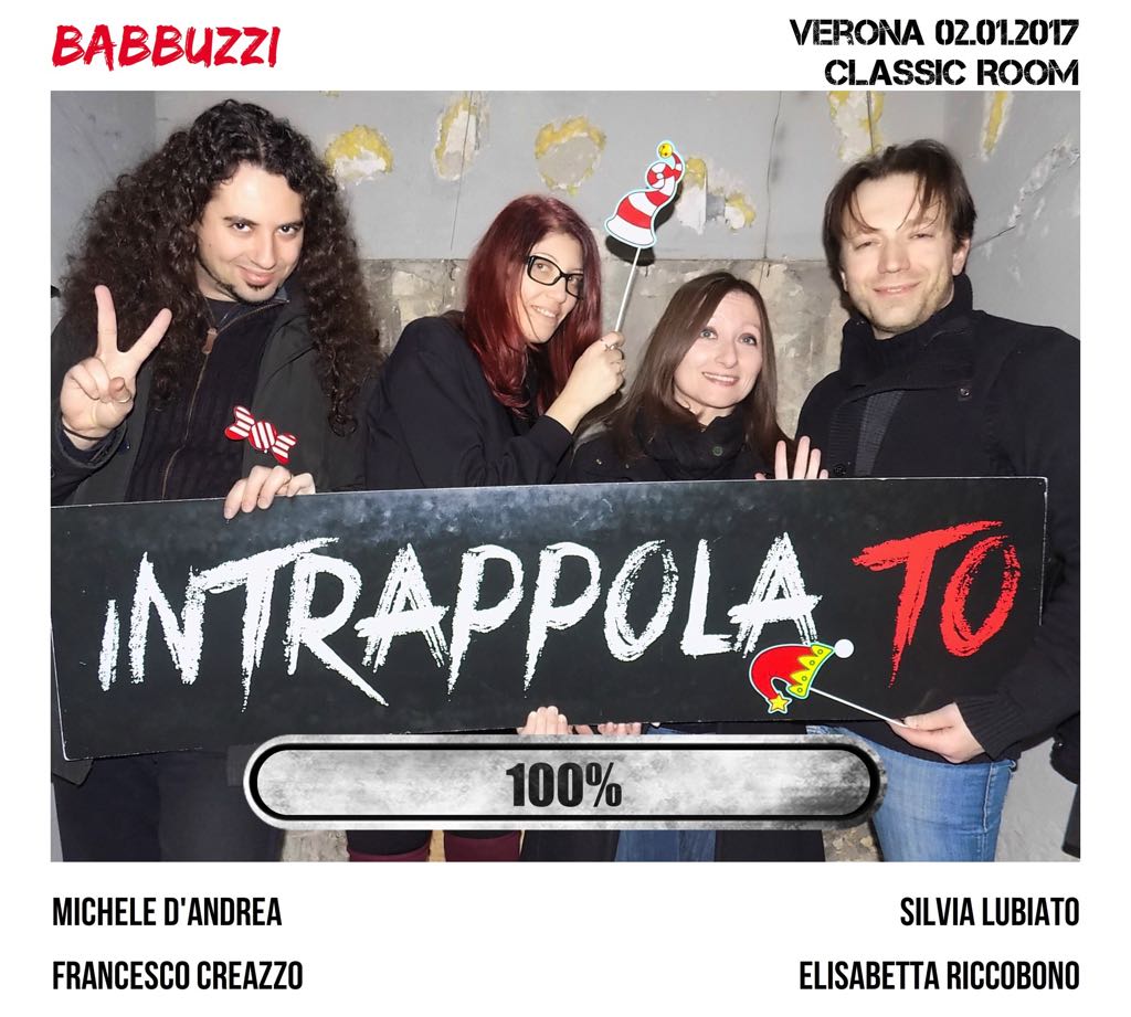Il gruppo BABBUZZI è fuggito dalla nostra escape room Classic Room