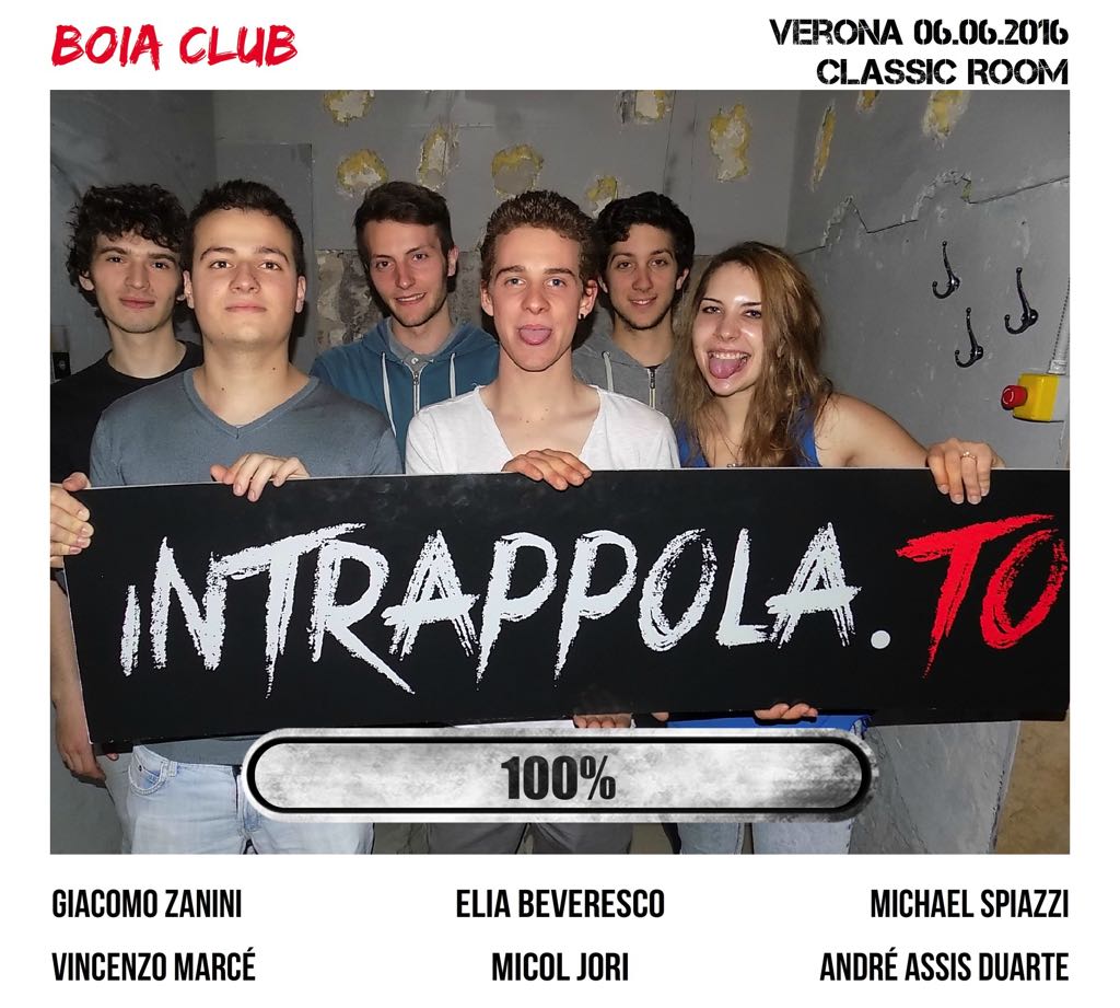 Il gruppo BOIA CLUB ** è fuggito dalla nostra escape room Classic Room
