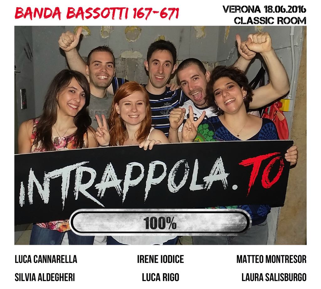 Il gruppo Banda Bassotti 167-671 è fuggito dalla nostra escape room Classic Room