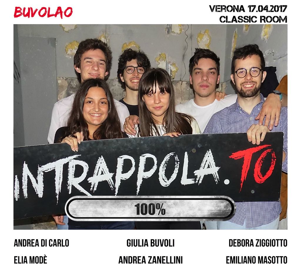 Il gruppo Buvolao è fuggito dalla nostra escape room Classic Room