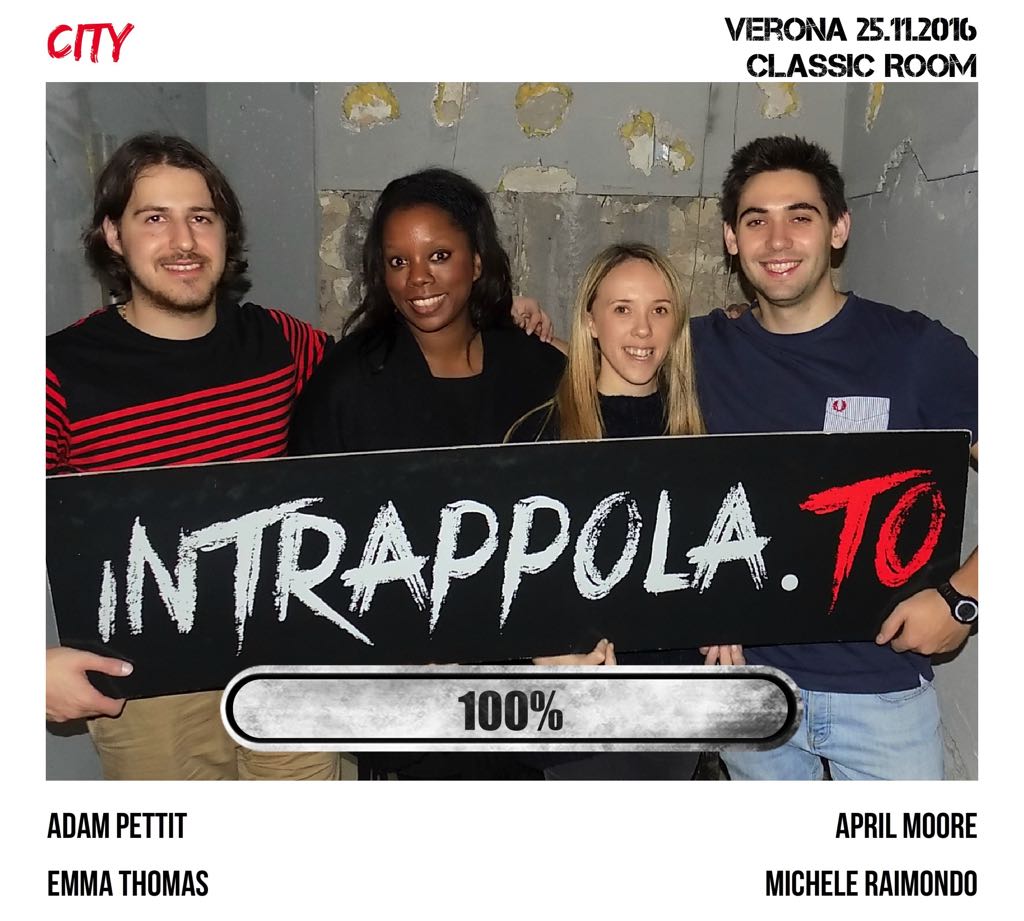 Il gruppo City è fuggito dalla nostra escape room Classic Room