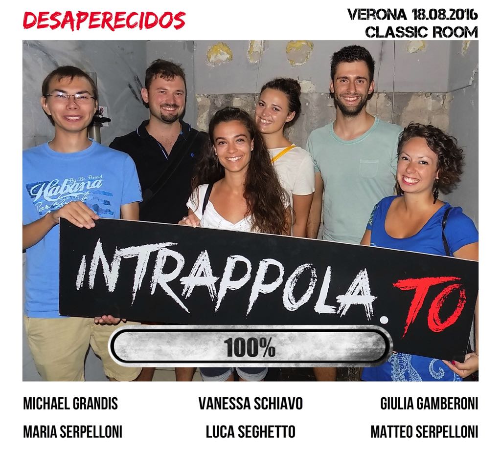 Il gruppo Desaperecidos è fuggito dalla nostra escape room Classic Room