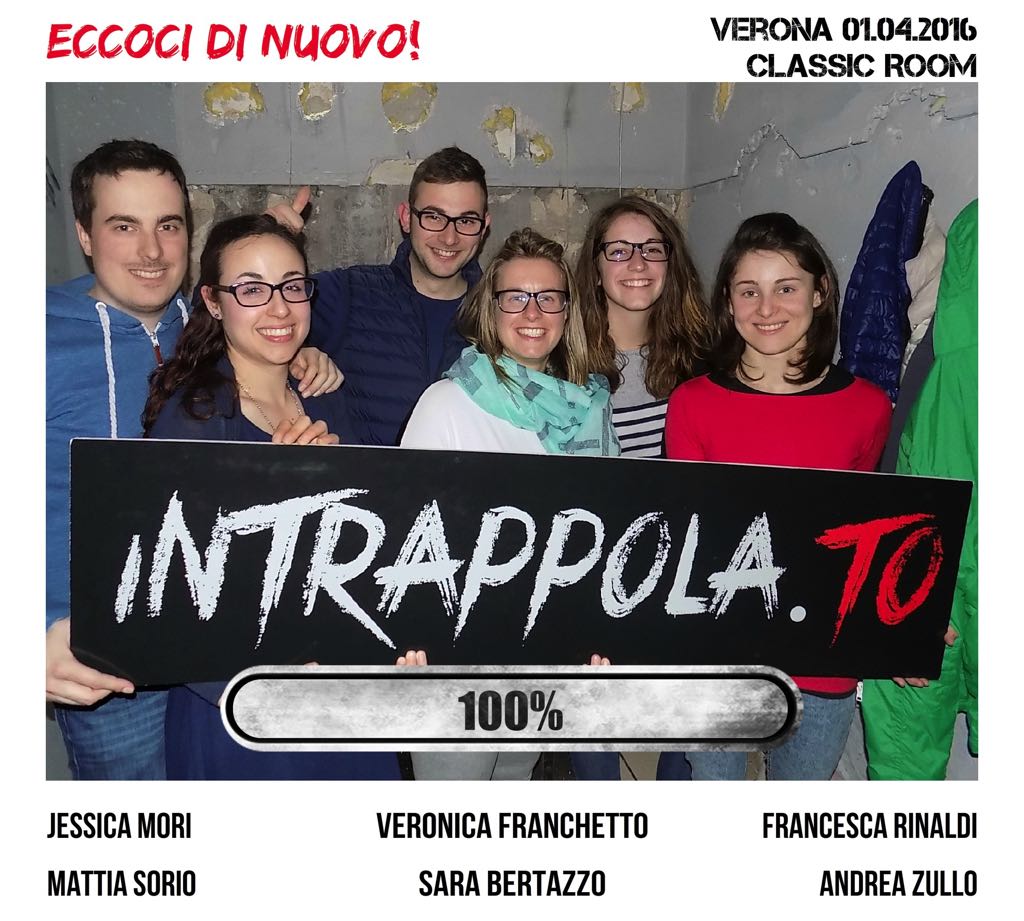 Il gruppo Eccoci di nuovo! è fuggito dalla nostra escape room Classic Room