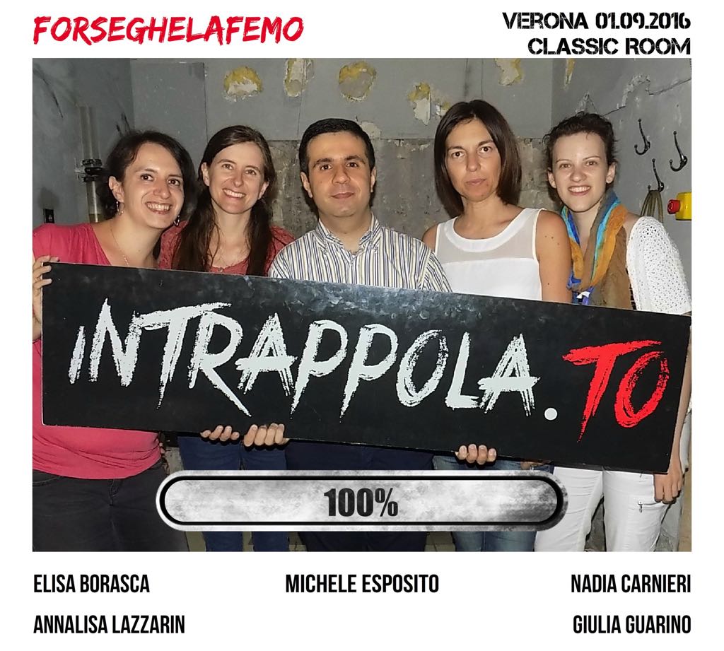 Il gruppo FORSEGHELAFEMO è fuggito dalla nostra escape room Classic Room