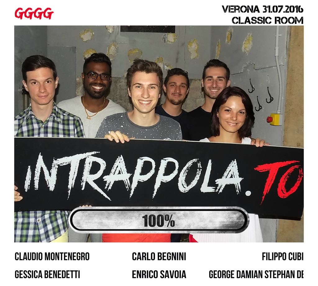 Il gruppo GGGG è fuggito dalla nostra escape room Classic Room