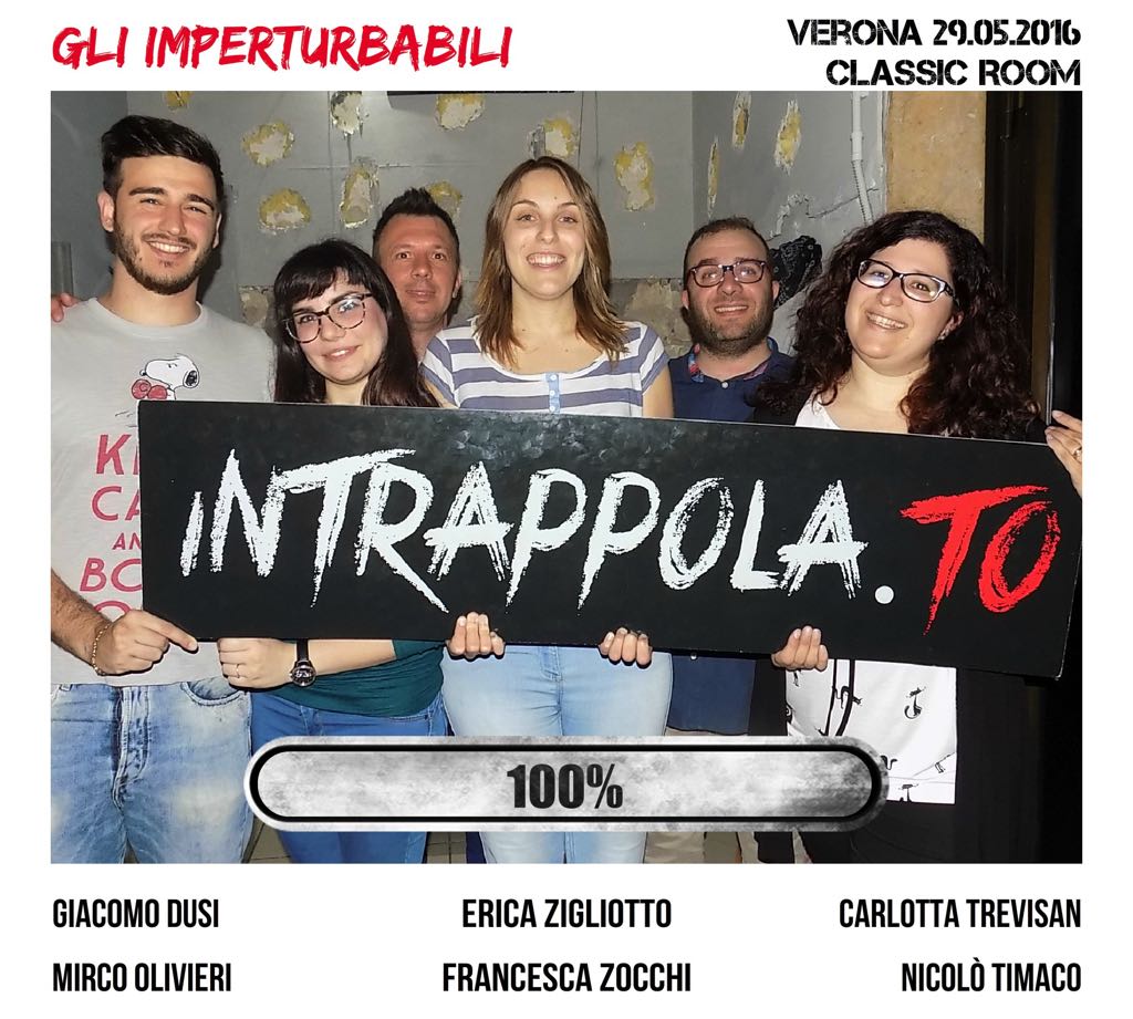 Il gruppo GLI IMPERTURBABILI è fuggito dalla nostra escape room Classic Room