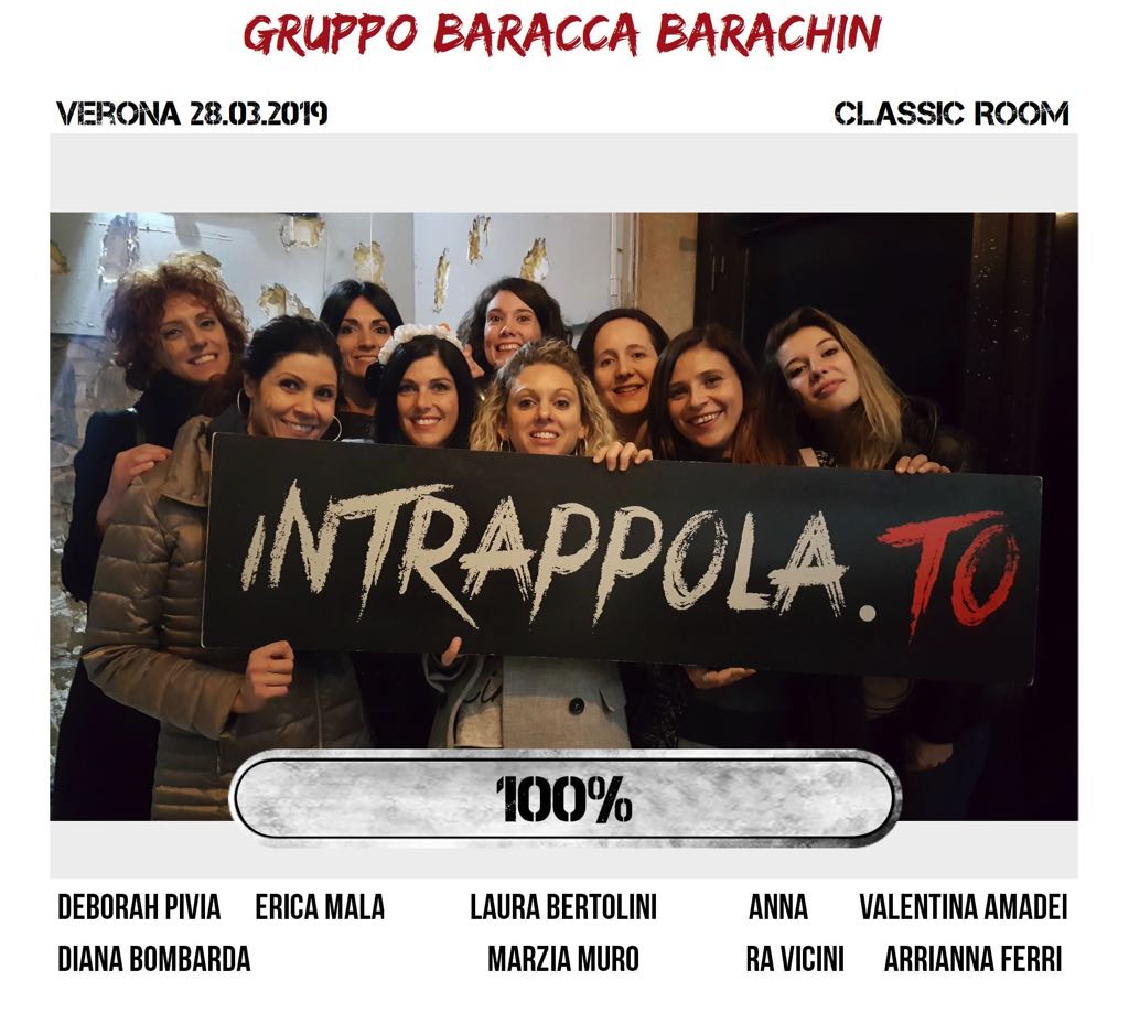 Il gruppo GRUPPO BARACCA BARACHIN è fuggito dalla nostra escape room Classic Room