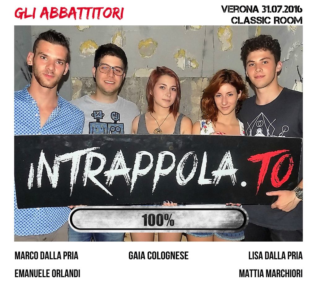 Il gruppo Gli Abbattitori è fuggito dalla nostra escape room Classic Room