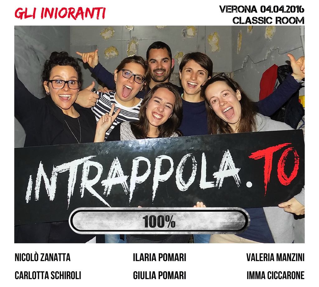 Il gruppo Gli Inioranti è fuggito dalla nostra escape room Classic Room