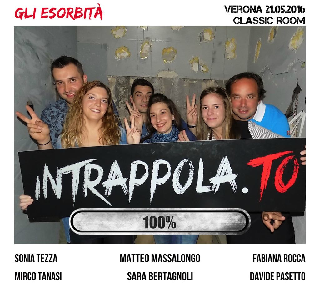 Il gruppo Gli esorbità è fuggito dalla nostra escape room Classic Room