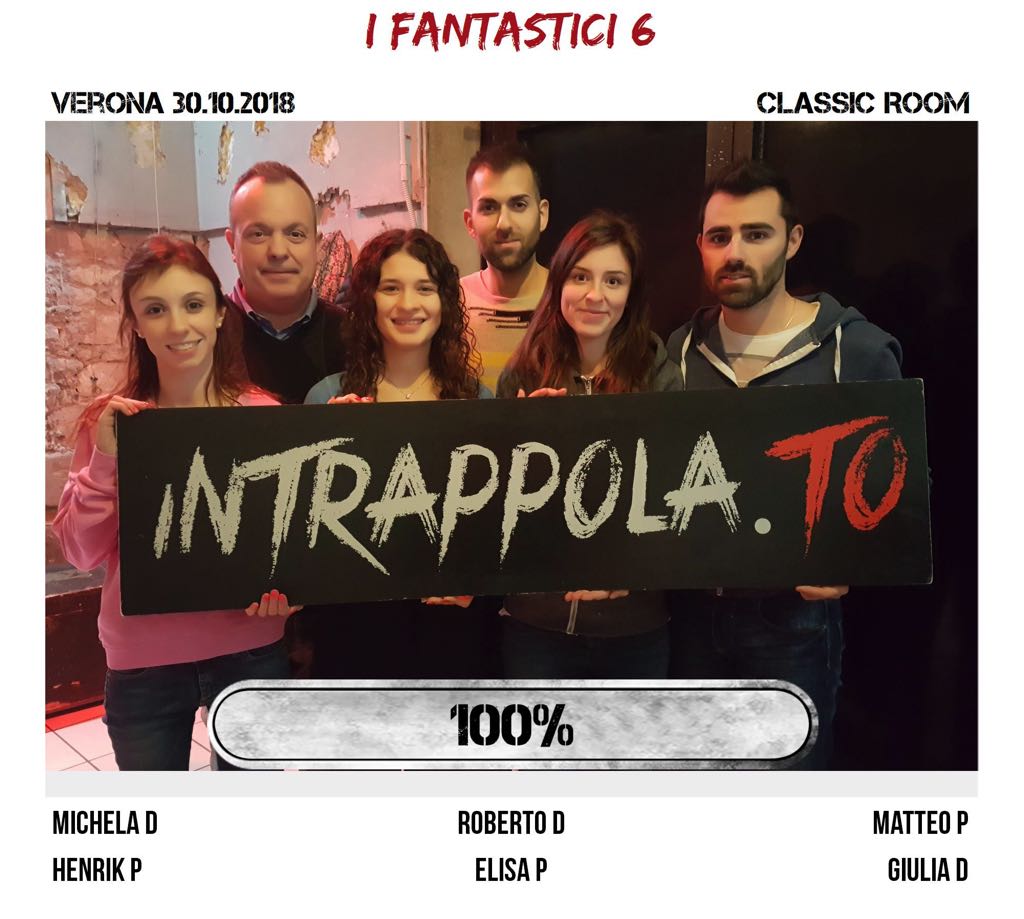 Il gruppo I FANTASTICI 6 è fuggito dalla nostra escape room Classic Room