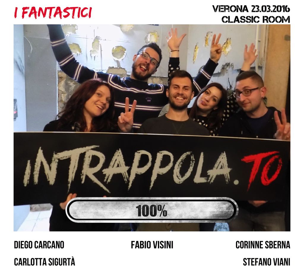 Il gruppo I FANTASTICI è fuggito dalla nostra escape room Classic Room