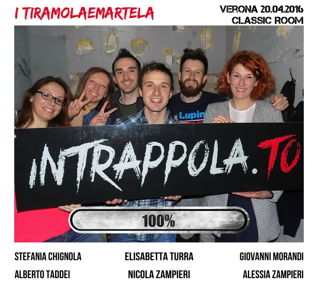 Il gruppo I TIRAMOLAEMARTELA è fuggito dalla nostra escape room Classic Room