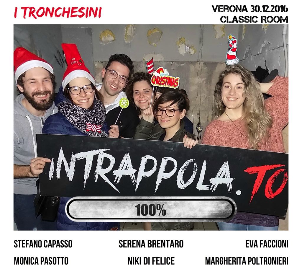 Il gruppo I Tronchesini è fuggito dalla nostra escape room Classic Room
