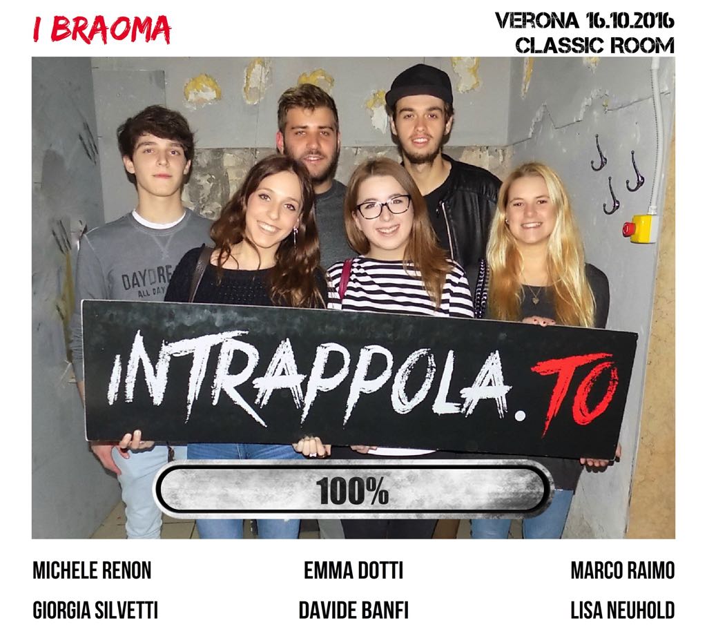 Il gruppo I braoma è fuggito dalla nostra escape room Classic Room