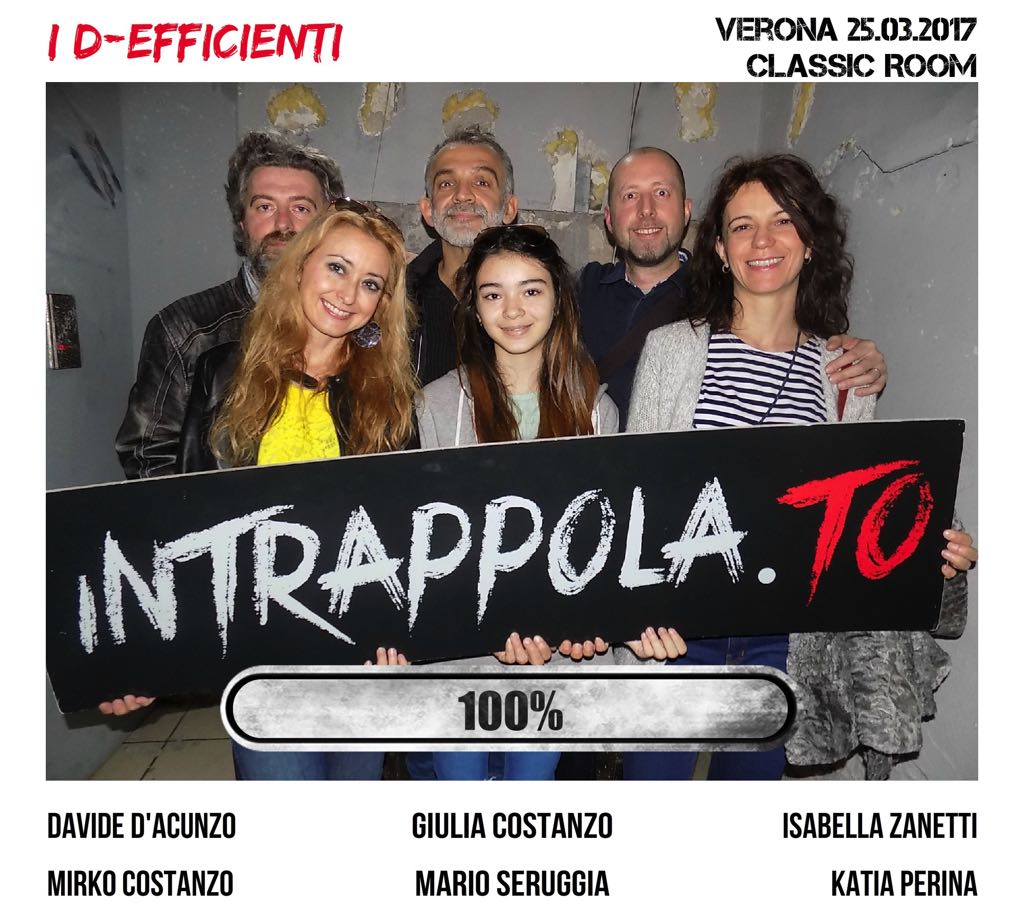 Il gruppo I d-EFFICIENTI è fuggito dalla nostra escape room Classic Room