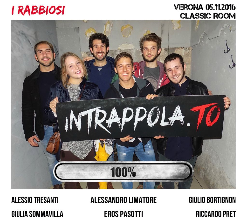 Il gruppo I rabbiosi è fuggito dalla nostra escape room Classic Room