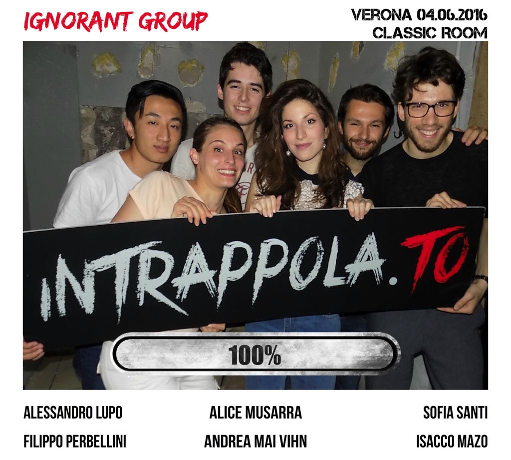 Il gruppo Ignorant Group è fuggito dalla nostra escape room Classic Room