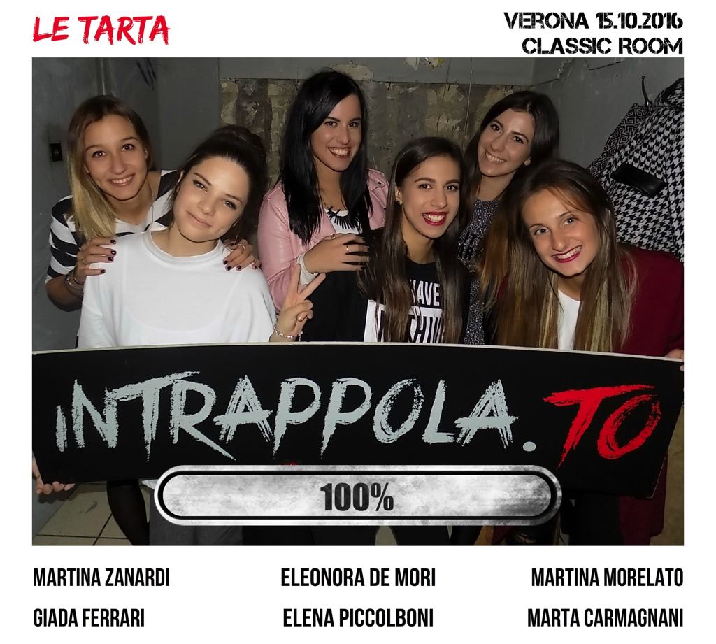 Il gruppo LE TARTA è fuggito dalla nostra escape room Classic Room
