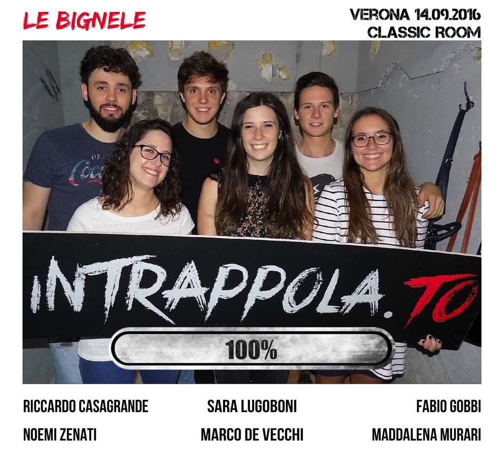 Il gruppo Le Bignele è fuggito dalla nostra escape room Classic Room