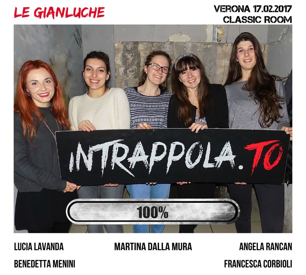 Il gruppo Le Gianluche è fuggito dalla nostra escape room Classic Room