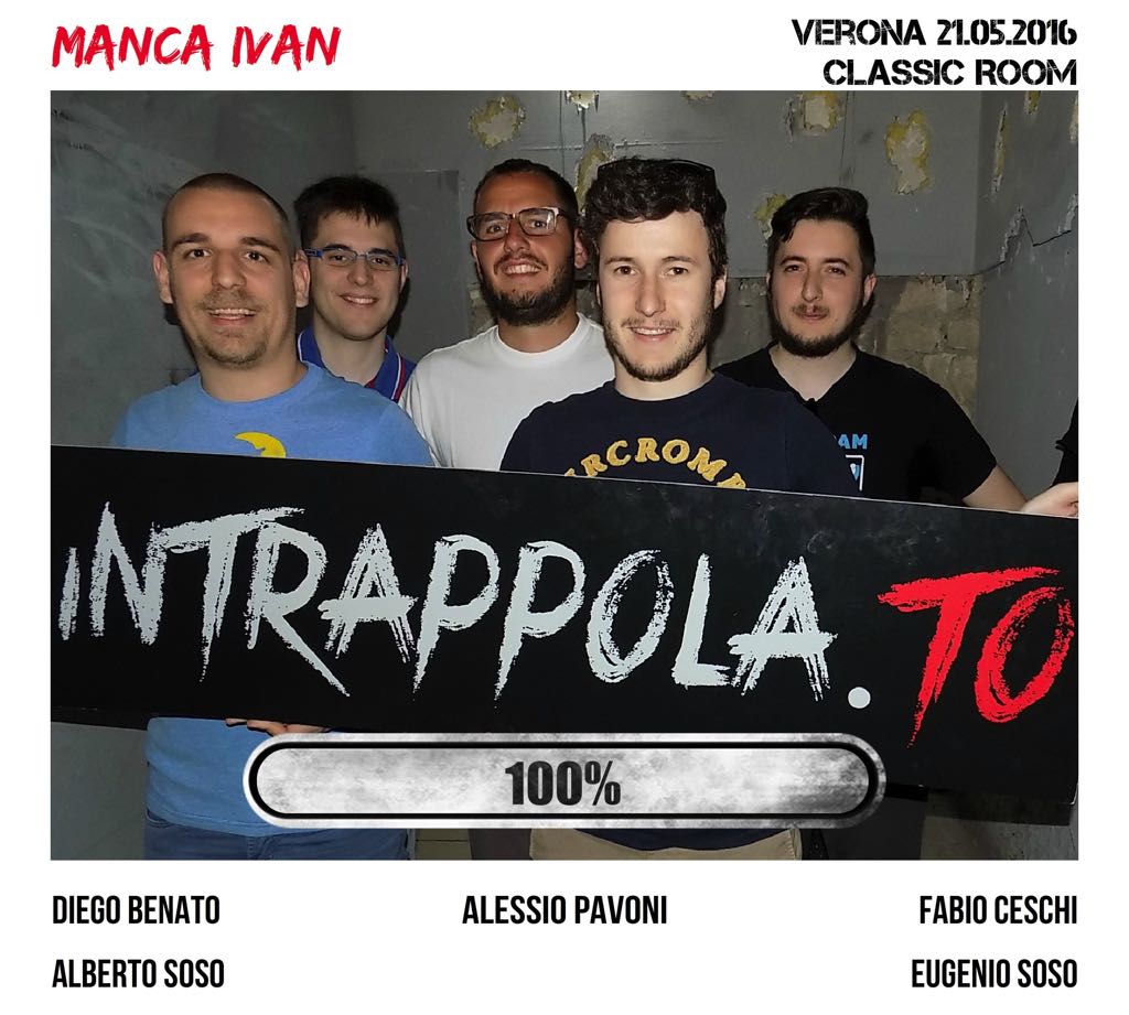 Il gruppo MANCA IVAN è fuggito dalla nostra escape room Classic Room