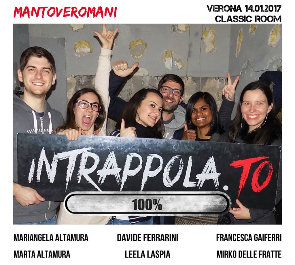Il gruppo Mantoveromani è fuggito dalla nostra escape room Classic Room
