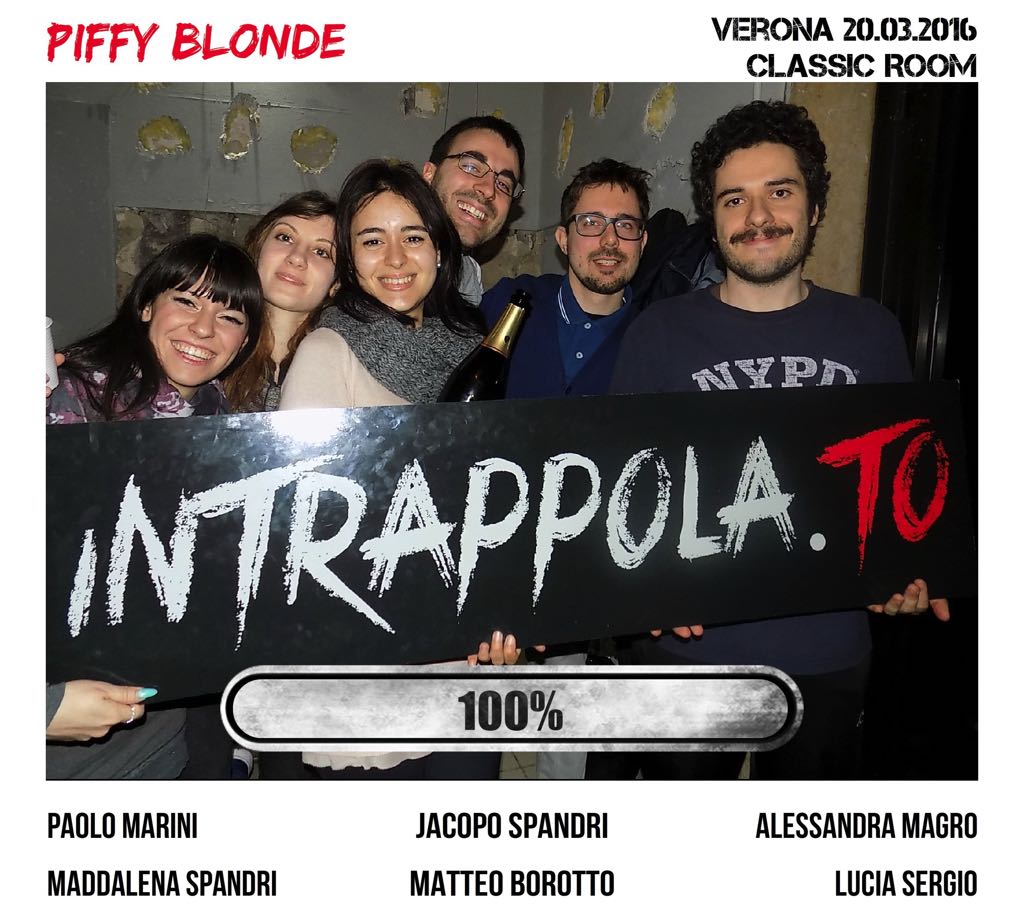 Il gruppo Piffy Blonde è fuggito dalla nostra escape room Classic Room