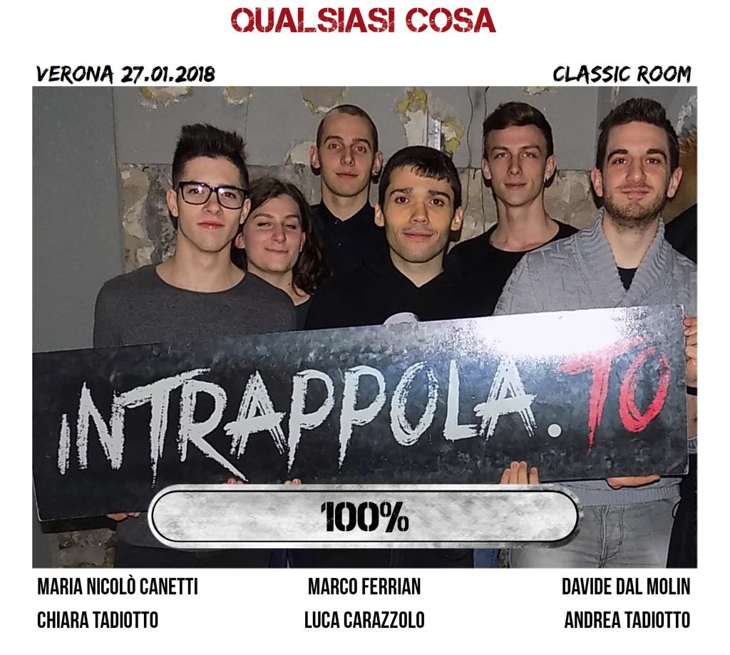 Il gruppo QUALSIASI COSA è fuggito dalla nostra escape room Classic Room