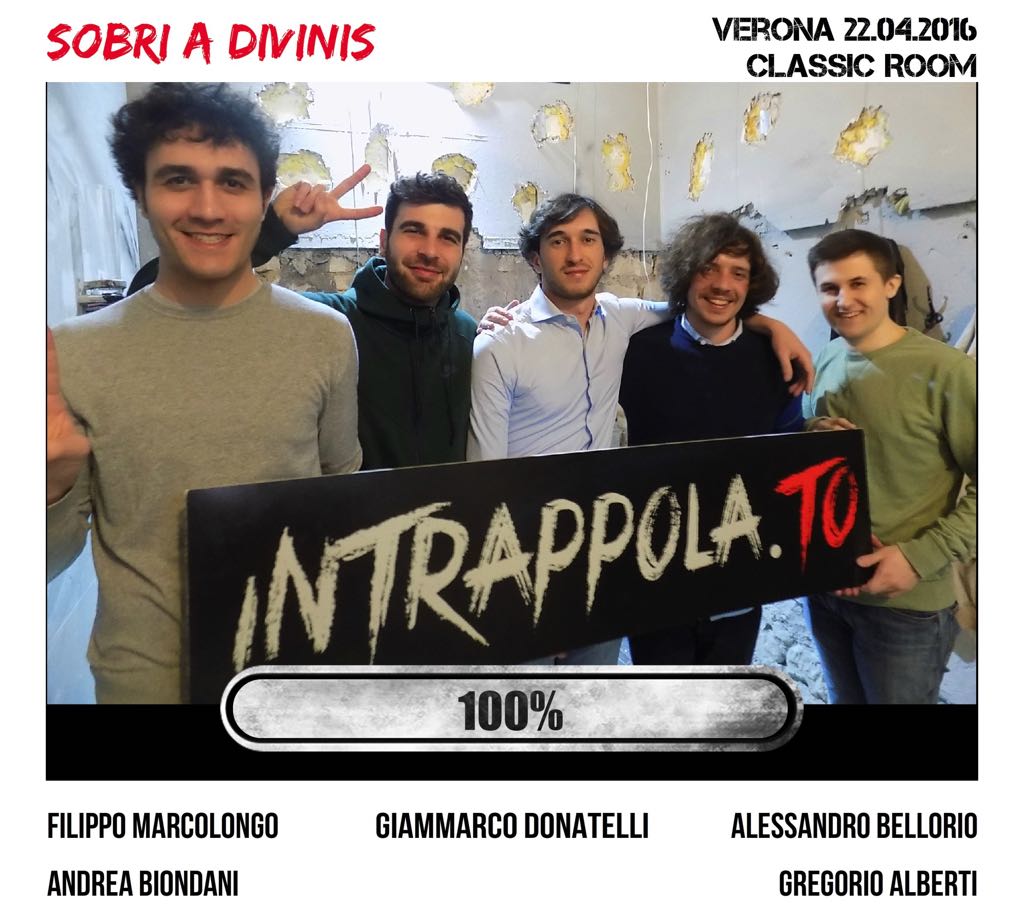 Il gruppo SOBRI A DIVINIS è fuggito dalla nostra escape room Classic Room