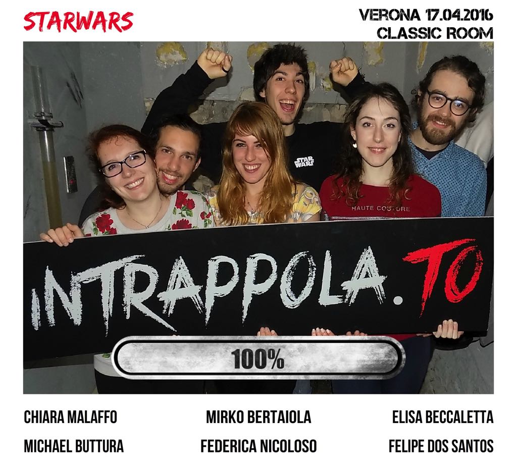 Il gruppo  è fuggito dalla nostra escape room Classic Room
