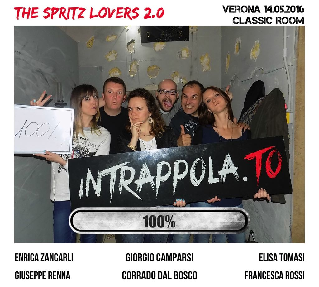 Il gruppo THE SPRITZ LOVERS 2.0 è fuggito dalla nostra escape room Classic Room
