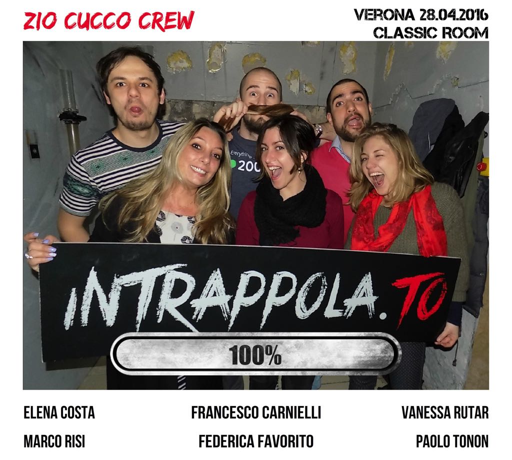 Il gruppo ZIO CUCCO CREW è fuggito dalla nostra escape room Classic Room