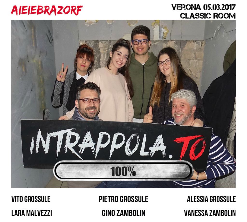 Il gruppo aieiebrazorf è fuggito dalla nostra escape room Classic Room