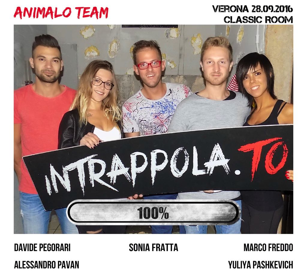 Il gruppo animalo team è fuggito dalla nostra escape room Classic Room