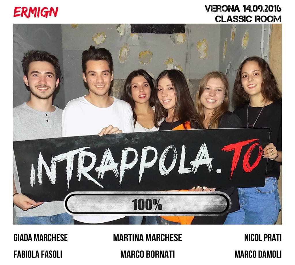 Il gruppo ermign è fuggito dalla nostra escape room Classic Room