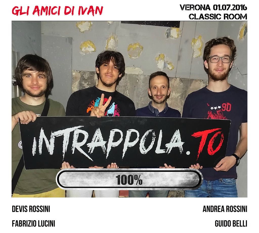 Il gruppo gli amici di ivan è fuggito dalla nostra escape room Classic Room