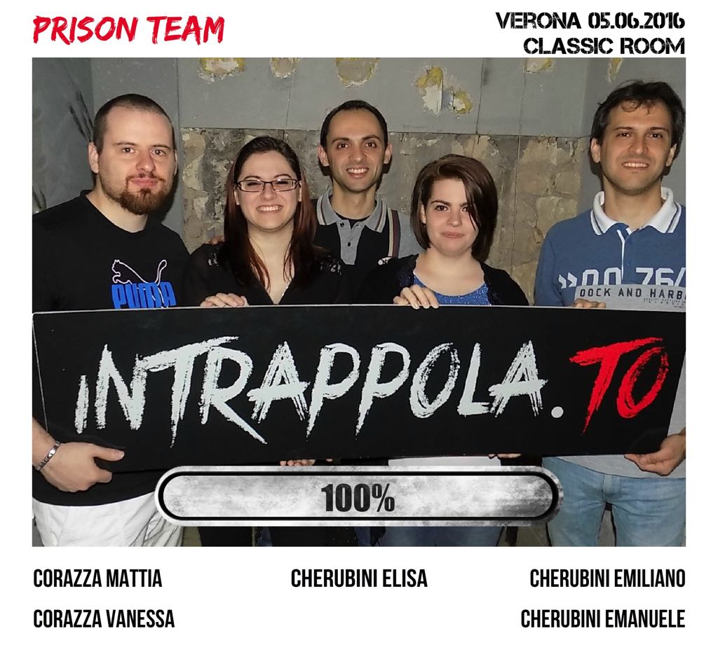 Il gruppo prison team è fuggito dalla nostra escape room Classic Room