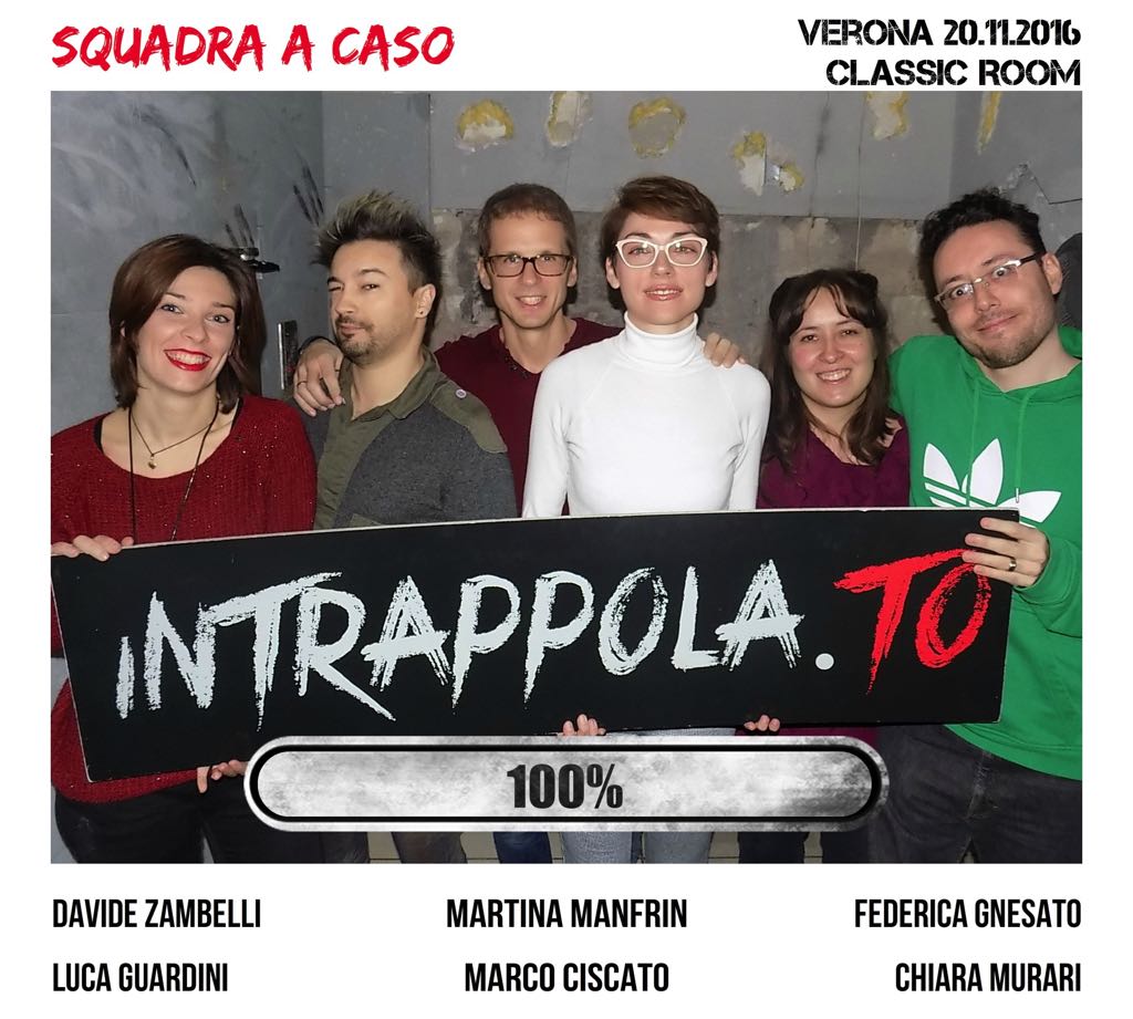 Il gruppo squadra a caso è fuggito dalla nostra escape room Classic Room