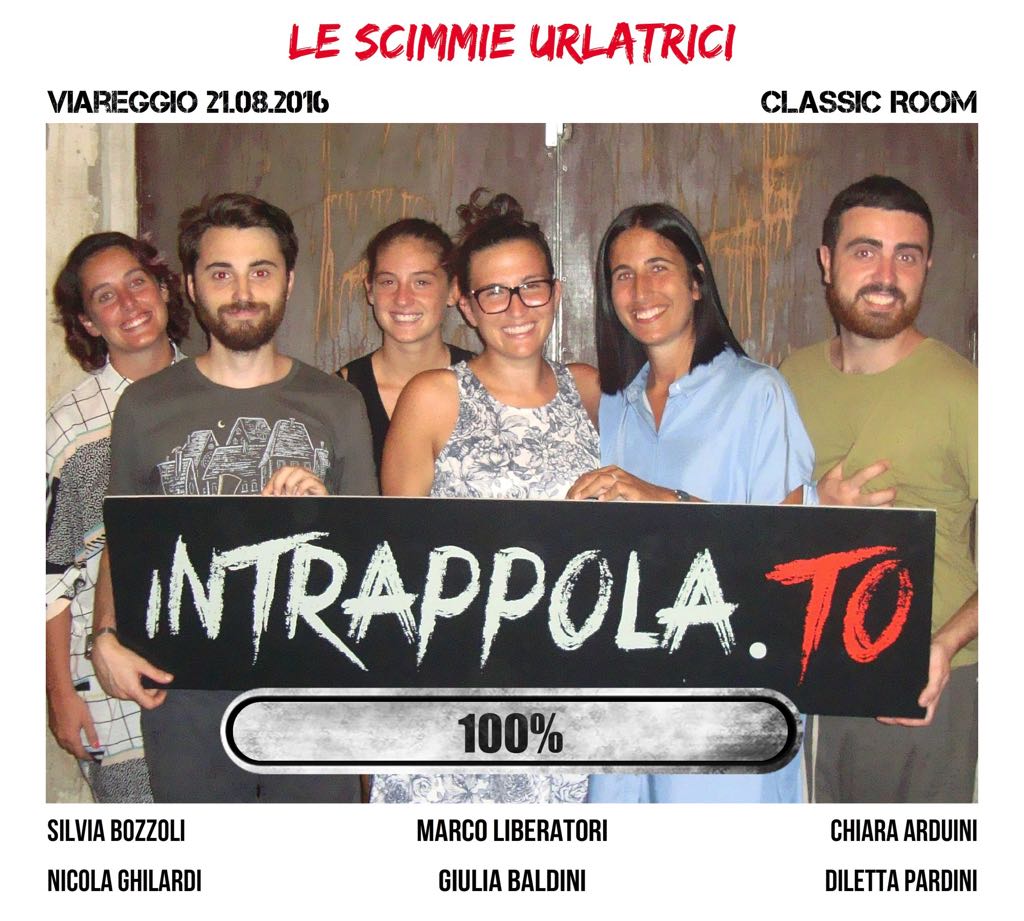 Il gruppo Le scimmie urlatrici è fuggito dalla nostra escape room Classic Room