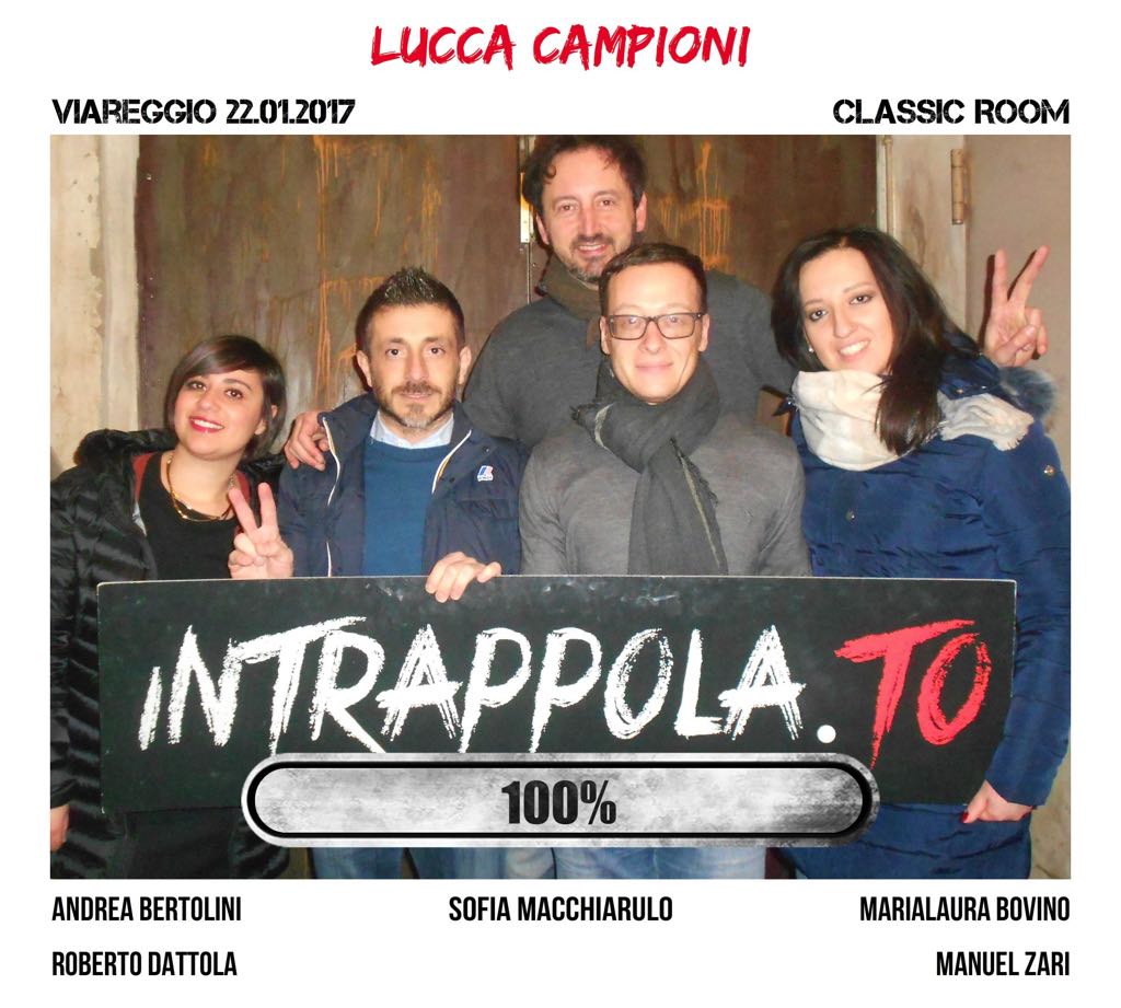 Il gruppo Lucca Campioni è fuggito dalla nostra escape room Classic Room