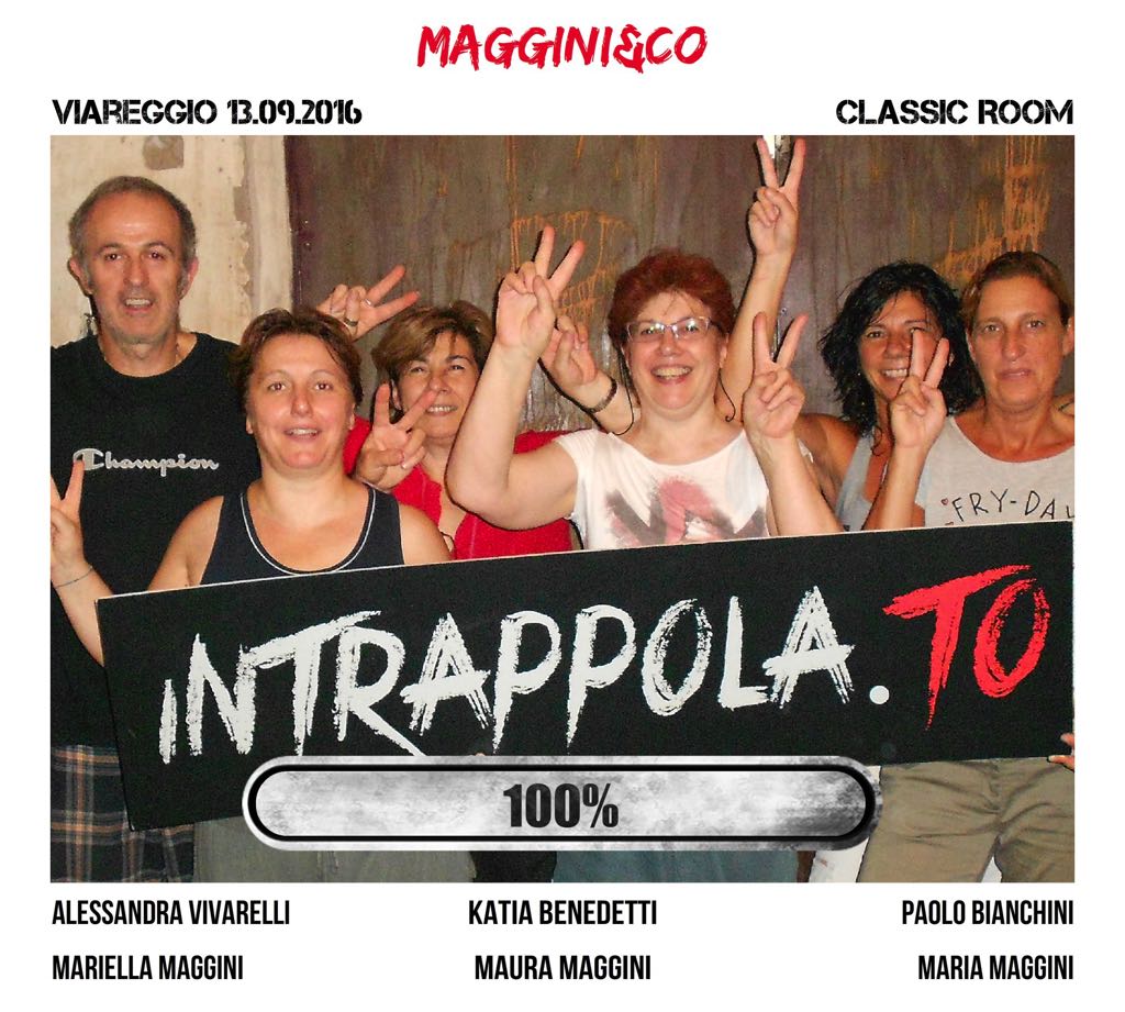Il gruppo Maggini&co è fuggito dalla nostra escape room Classic Room